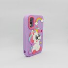 A10 Children's smartphone-shaped camera with dual lens and protective purple unicorn case, factory price.
