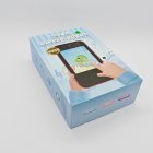 Details of packaging box for A10 kids smartphone-shaped camera with touchscreen.