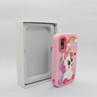 A10 Children's smartphone-shaped camera with dual lens, pink unicorn case and protective packaging box, factory price.
