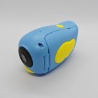 Bulk A100-R kids' handheld DV camcorder with 2.0 inch flip screen and yellow tactile buttons .