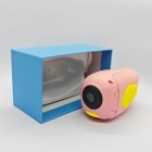 Details for packaging of A100-R kids' handheld DV camcorder pink.