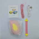 Packaging for A100-R kids' handheld DV camcorder pink with 2.0 inch flip screen and yellow tactile buttons .