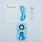 Wholesale A20 kids toy smartphone set featuring blue dinosaur case, matching lanyard and USB cable.