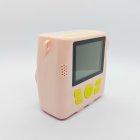 Q8 pink kids instant print camera with HD screen and user-friendly yellow control buttons for gift retailers.