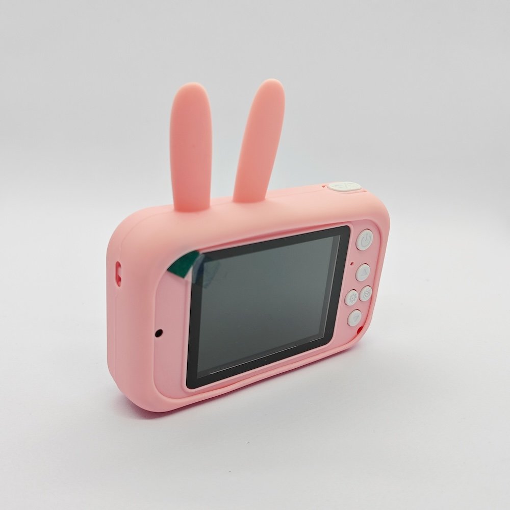 Pink Y2 bunny kids camera with rabbit-ear design, display screen and control buttons - bulk wholesale kids electronic gift.