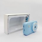 Compliant blue Y2 kids digital camera with protective packaging box for toys wholesale.