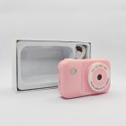 Compliant pink Y2 kids digital camera with protective packaging box for toys wholesale.
