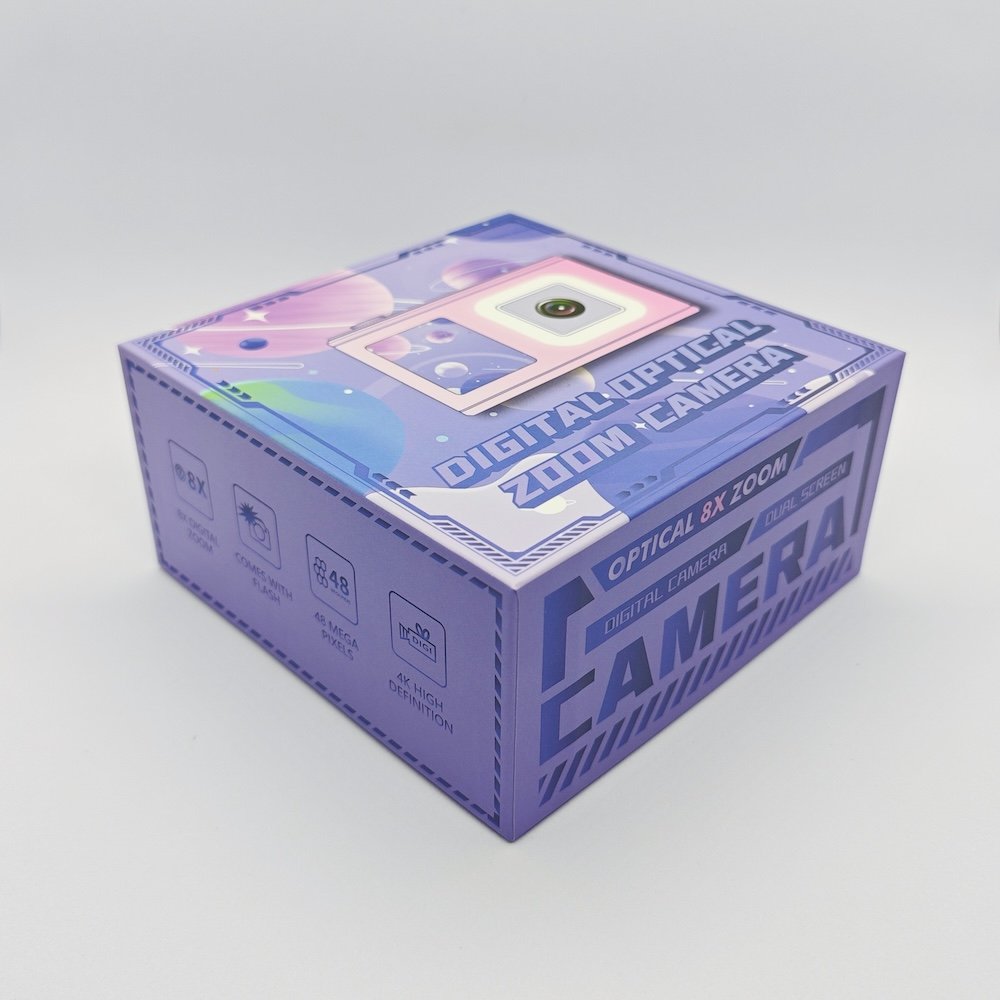 Details of purple gift box for Y23 kids digital camera for wholesale.
