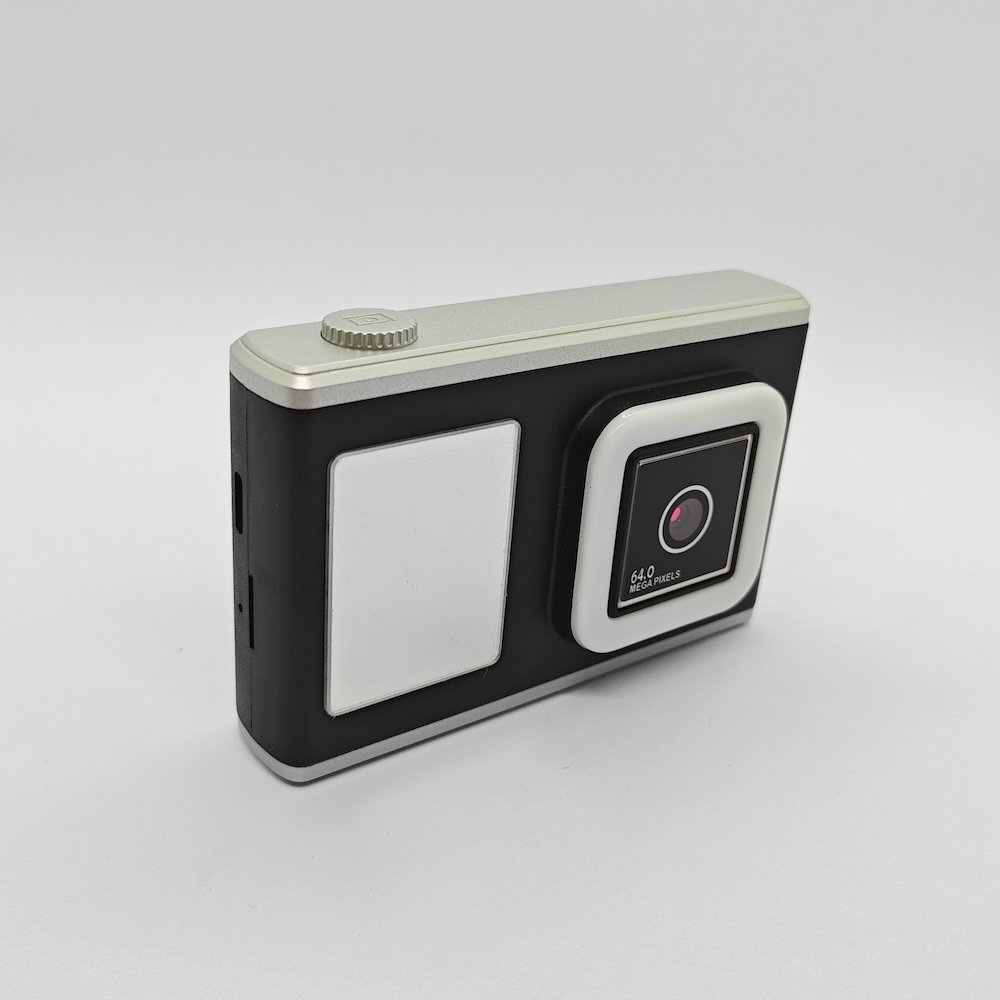 Wholesale Y23 kids digital camera in black, professional compact design for children with square front lens and mini mirror, CE/RoHS certified.