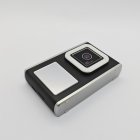 Close-up of Y23 black kids portable camera with square front lens, high-resolution imaging technology for kids tech toy distributors.