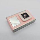Close-up of Y23 pink kids portable camera with square front lens, high-resolution imaging technology for kids tech toy distributors.