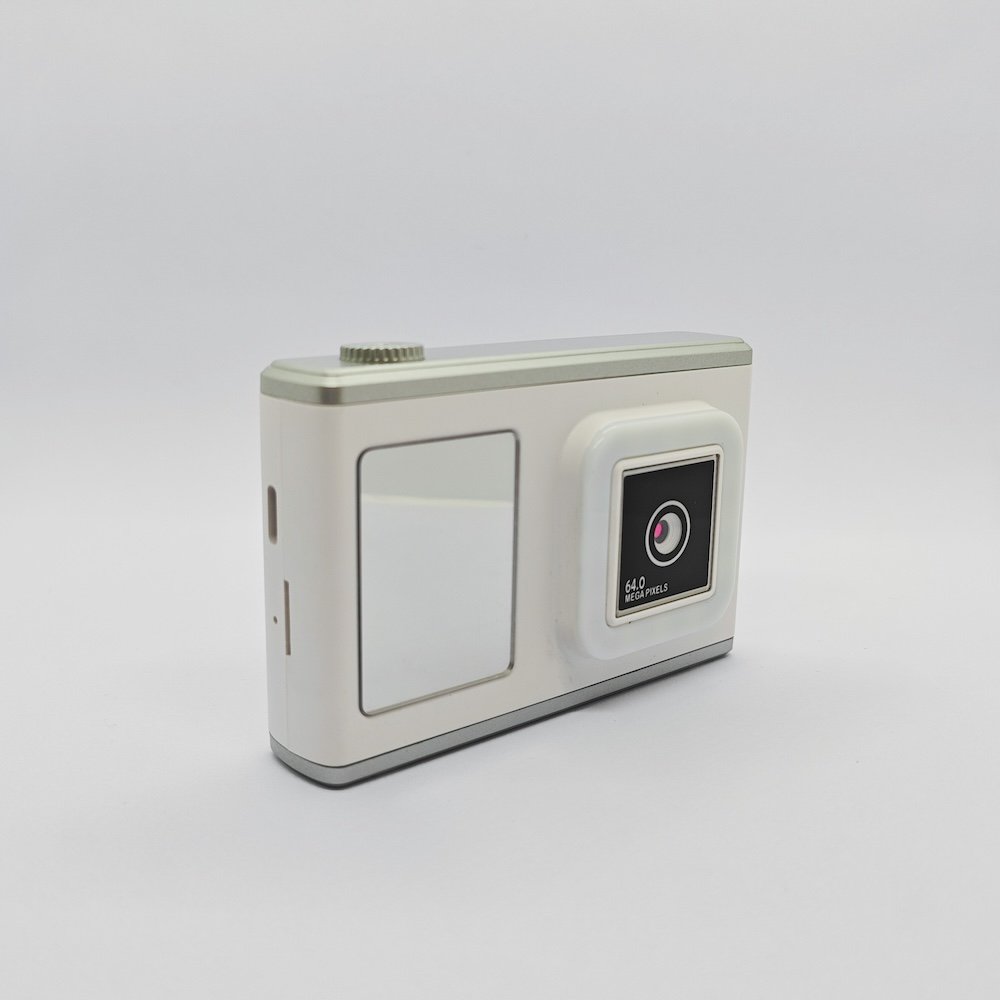 Wholesale Y23 kids digital camera in white, professional compact design for children with square front lens and mini mirror, CE/RoHS certified.