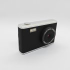 Y25 black portable children's camera with vintage design, HD front lens and built-in flash for gift suppliers.