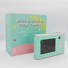 Wholesale mint green Y25 kids vintage digital camera with green gift box.