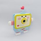 Y6 digital camera with soft robot silicone case for kids, features dual lens and protective yellow and blue shockproof housing for gift distributors.
