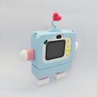 Rear view of CE certified Y6 children's digital camera with built-in puzzle games, HD screen display and ergonomic control buttons for toddlers.