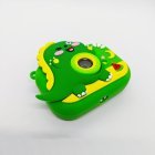 Y6 compact lightweight toy camera for kids, features classic design with 3D green dinosaur elements for bulk order.