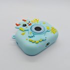Y6 Eco-friendly blue silicone dragon protective shell for kids camera, durable educational toy for global importers.