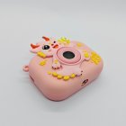 Y6 Eco-friendly pink silicone dragon protective shell for kids camera, durable educational toy for global importers.