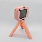 Y6 pink HD kids camera rear view with display screen and easy-to-use buttons, durable toy camera for retail.