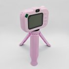 Y6 purple HD kids camera rear view with display screen and easy-to-use buttons, durable toy camera for retail.