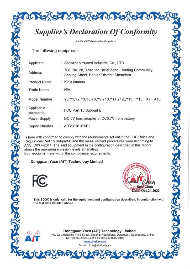Y8 FCC SDOC Certificate_page-0001