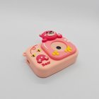Durable Y8 kids camera with shockproof large silicone honey bear housing in light pink and certified child-safe materials.