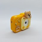 CE/RoHS certified Y8 children's digital camera featuring a soft orange honey bear protective case with bee and flower details.