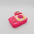 Durable Y8 kids camera with shockproof large silicone honey bear housing in rose pink and certified child-safe materials.