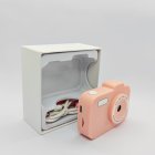 Wholesale Y8 kids classic digital camera in pink with protective gift box.