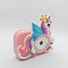 Wholesale Y8 kids digital camera with pink winged unicorn silicon cover, CE certified.