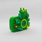 Wholesale Y8 kids camera with dark green winged dragon silicone case, HD dual lends and drop-proof protective cover for toy distributors.