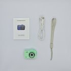 Mint green M8 kids camera kit with manual, lanyard and USB cable for premium gift sourcing.
