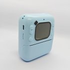 Blue Y300H instant print camera for kids with integrated rear screen, easy-operation buttons for educational electronics private label brands, RoHS certified.