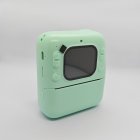Mint green Y300H instant print camera for kids with integrated rear screen, easy-operation buttons for educational electronics private label brands, RoHS certified.