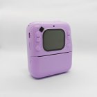 Purple Y300H instant print camera for kids with integrated rear screen, easy-operation buttons for educational electronics private label brands, RoHS certified.