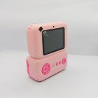 Quality assured pink Y350 kids camera with integrated screen and easy-control buttons, compliant with global toy safety standards.