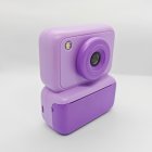 Purple Y350 kids instant photo camera with standard safety certifications, zero-ink thermal printing camcorder for international wholesale trade.