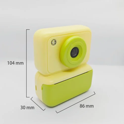 Qisora Blue Classic Y900 kids instant print camera dimensions: 86 mm long, 30 mm wide, 104 mm high.