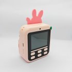 RoHS compliant Y900 pink rabbit kids instant print camera with integrated 2.4-inch rear screen from China factory.