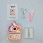 Full set of CE/RoHS/FCC certified Y900 pink unicorn printing camera.