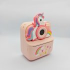 Wholesale pink Y900 unicorn kids instant print camera with CE/RoHS certified for gift retailers.