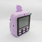 B2B supplier of Y900 unicorn kids digital printing camera in purple with integrated rear screen for bulk order.