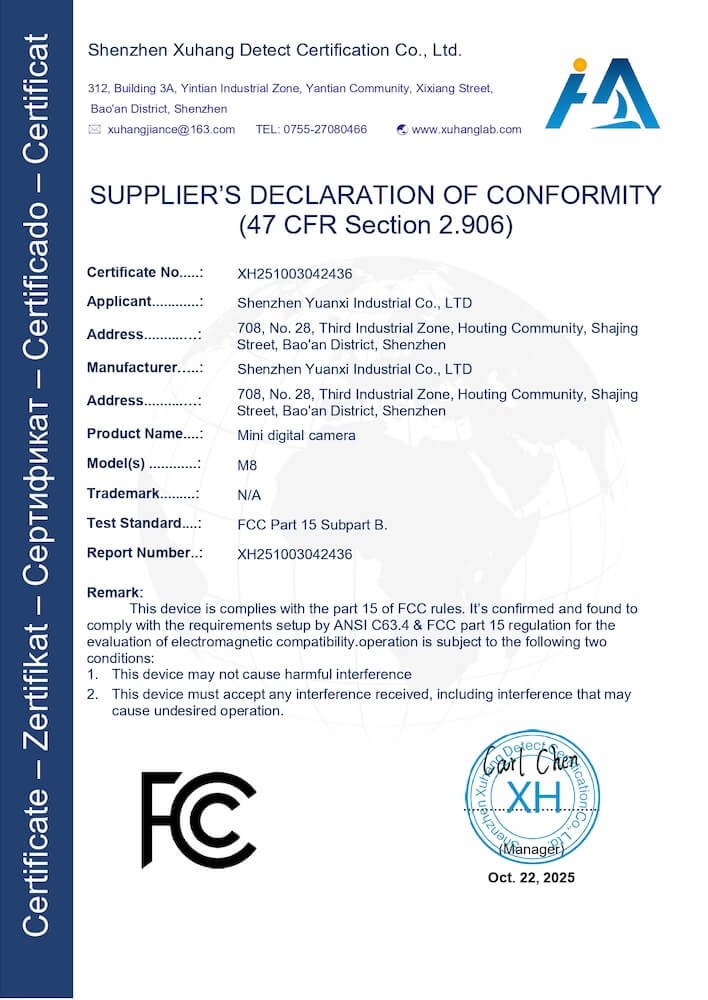 M8 FCC certification
