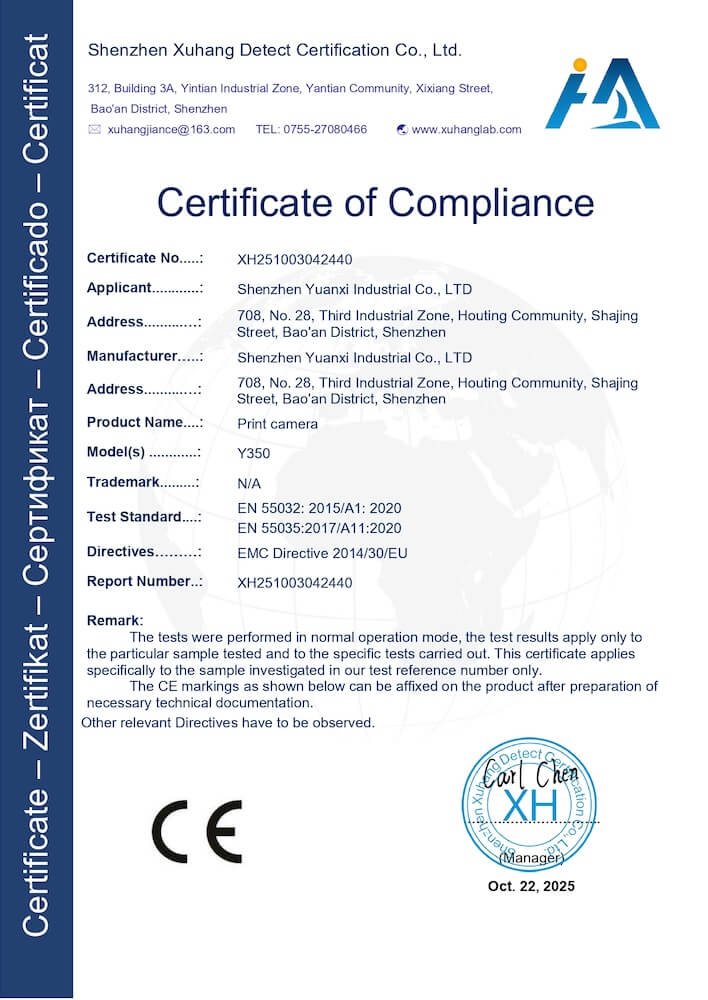 Y350 CE-EMC certification