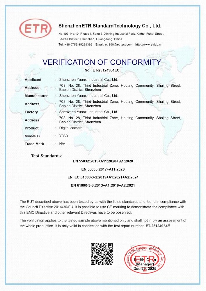 Y360 CE-EMC certification