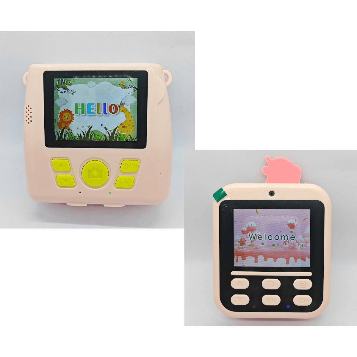 Example of customized startup screen for OEM kids camera branding - Qisora custom kids camera factory.
