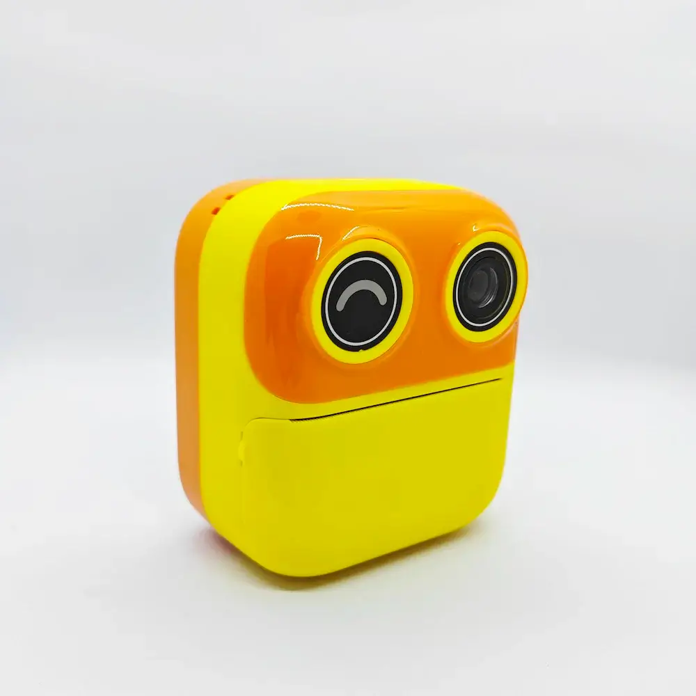 Y800 wink kids instant print camera orange front angle